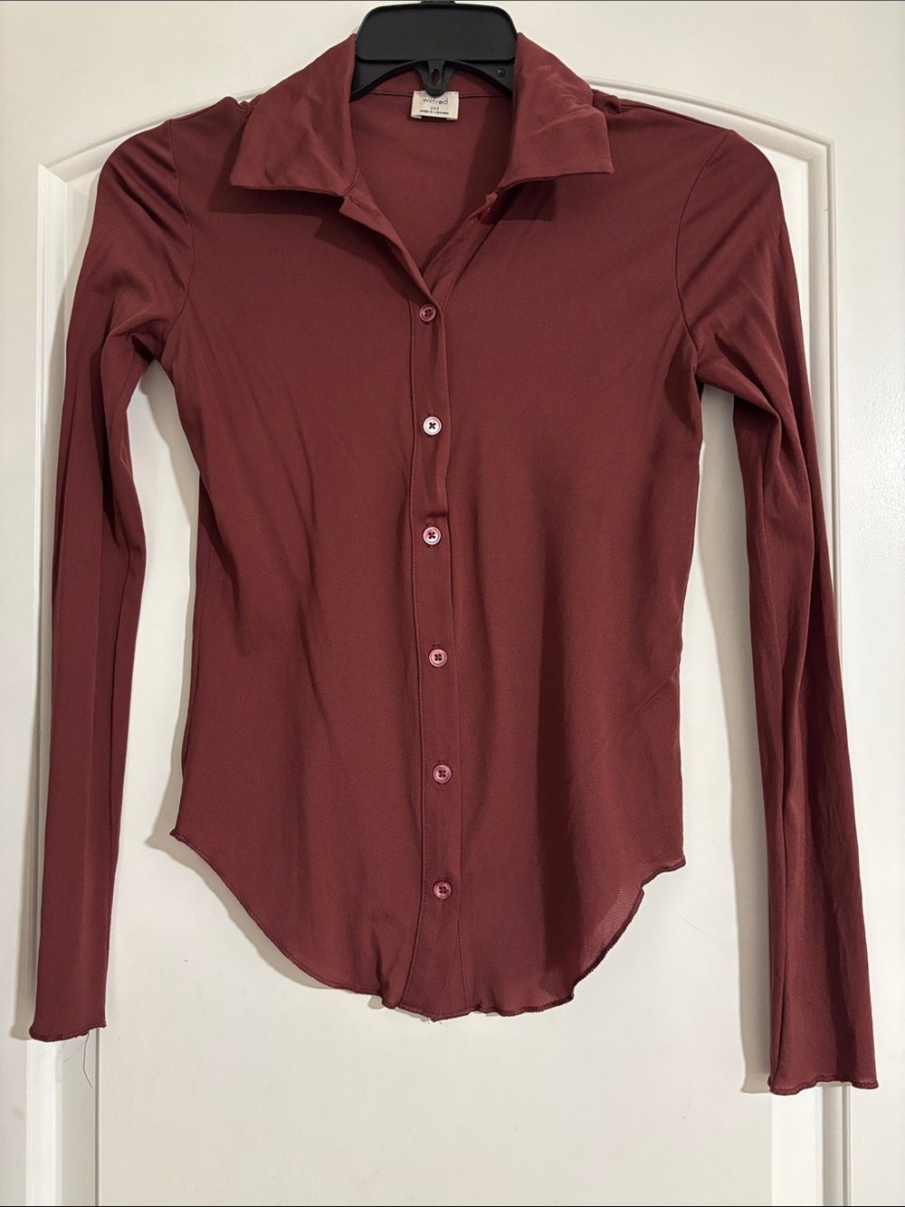 Wilfred Button-Front Long Sleeve Shirt - Deep Rust